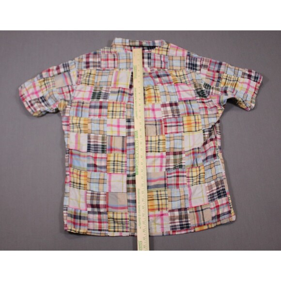Brooks Brothers Shirt Mens Madras Patchwork Short Sleeve Button Up Vintage Sz L - Picture 6 of 8